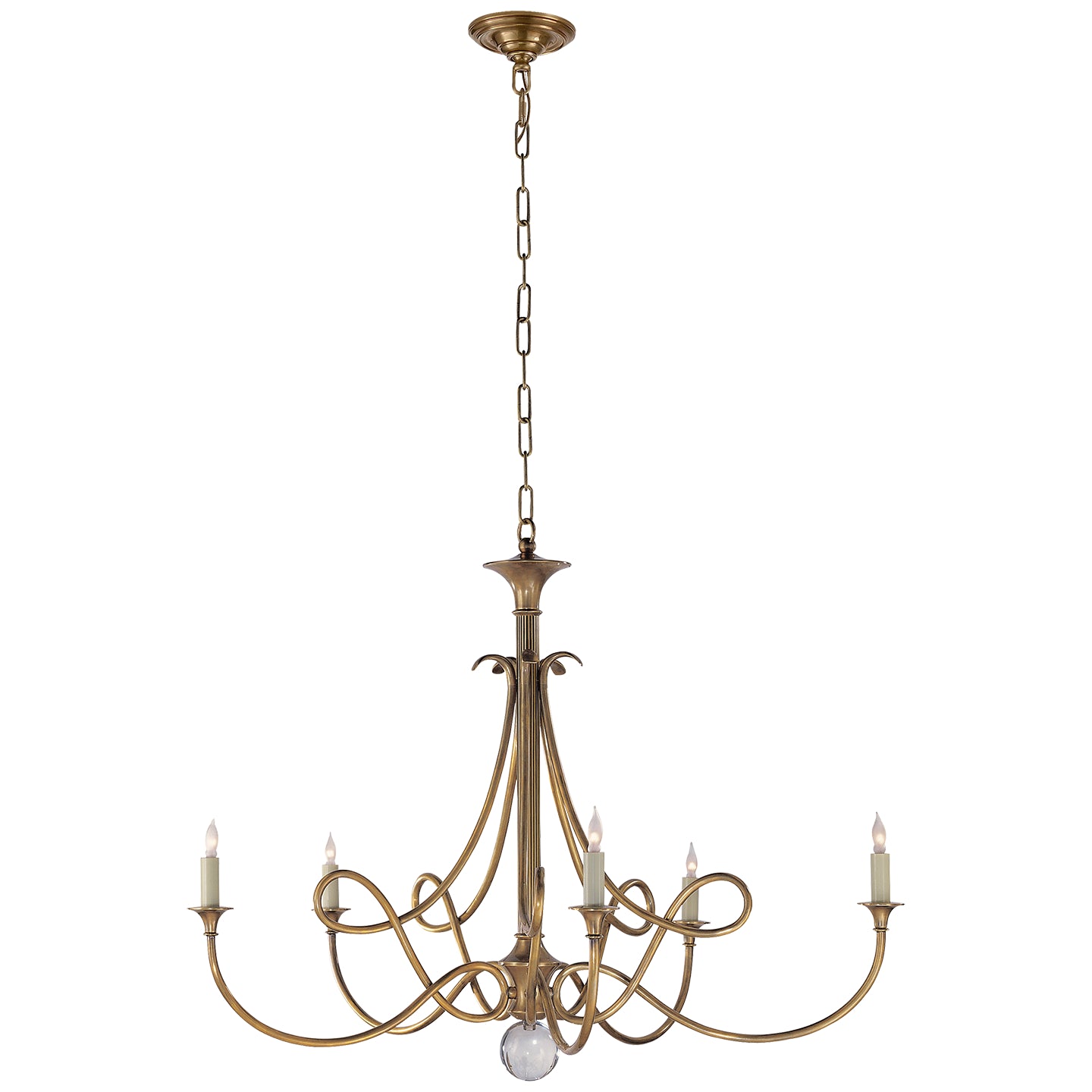 Visual Comfort Signature - SC 5005HAB - Five Light Chandelier - Double Twist - Hand-Rubbed Antique Brass