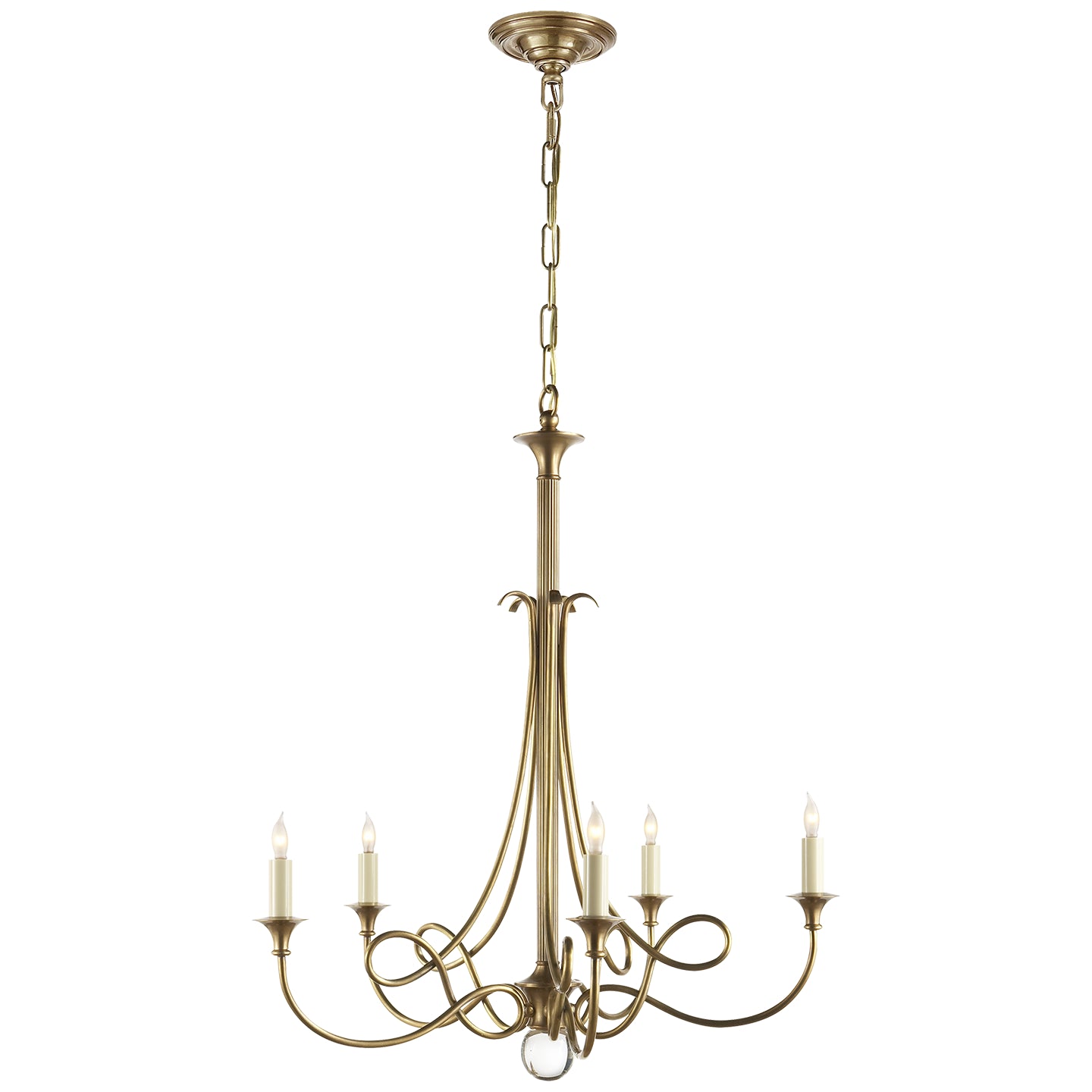 Visual Comfort Signature - SC 5015HAB - Five Light Chandelier - DOUBLE Twist - Hand-Rubbed Antique Brass