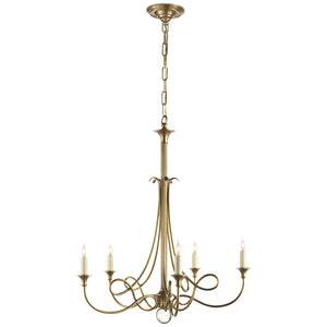 Visual Comfort Signature - SC 5015HAB - Five Light Chandelier - DOUBLE Twist - Hand-Rubbed Antique Brass