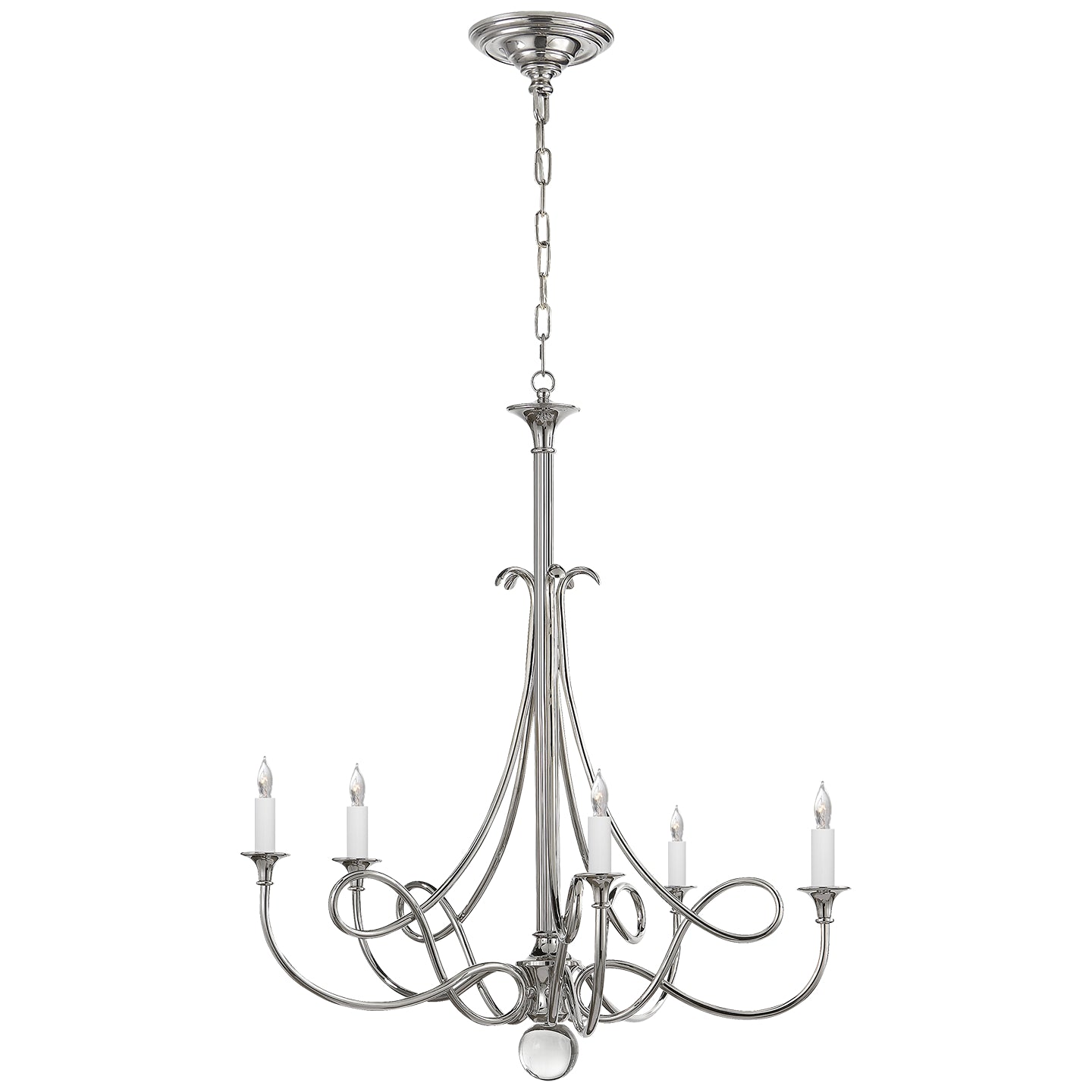 Visual Comfort Signature - SC 5015PN - Five Light Chandelier - DOUBLE Twist - Polished Nickel