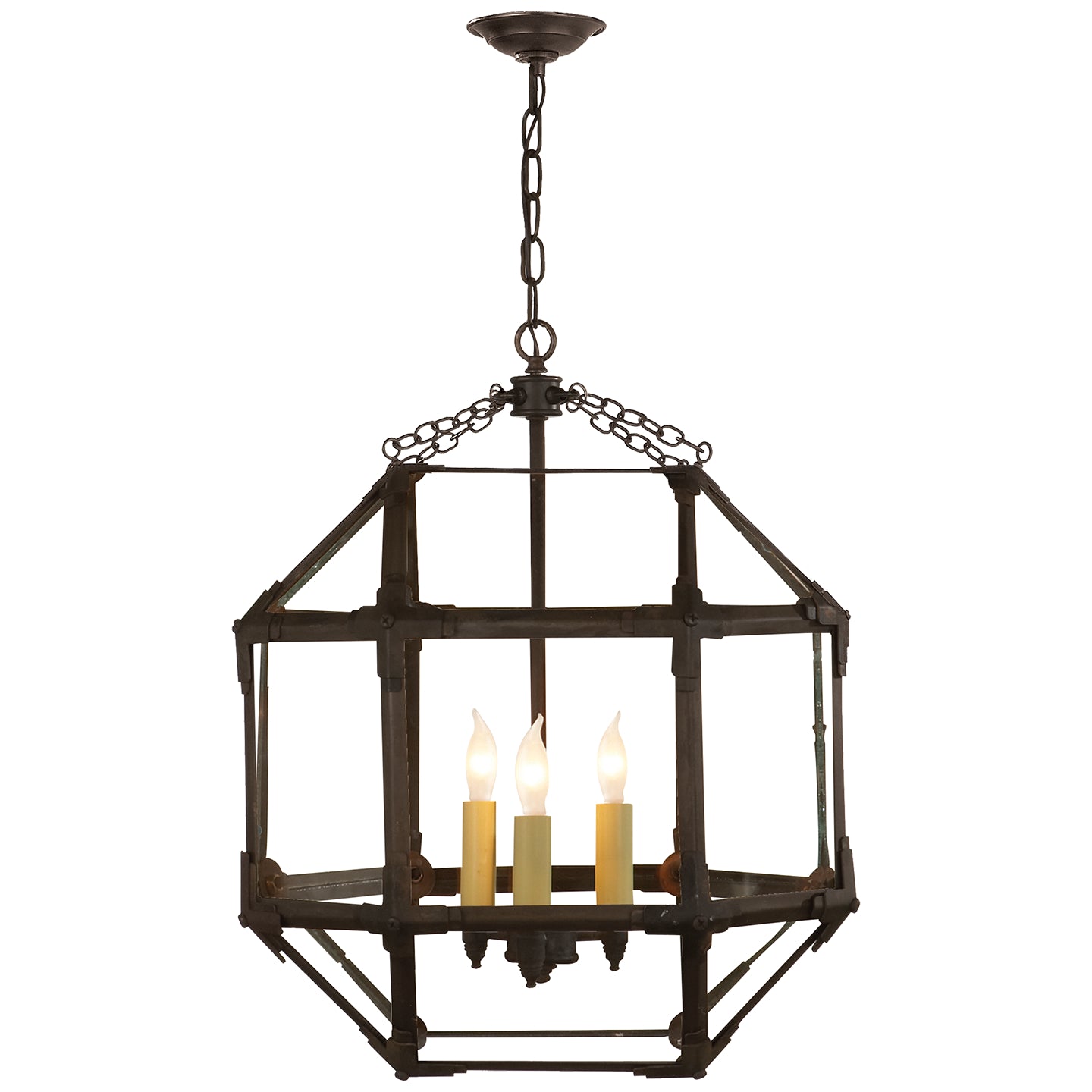 Visual Comfort Signature - SK 5009AZ-CG - Three Light Lantern - Morris - Antique Zinc