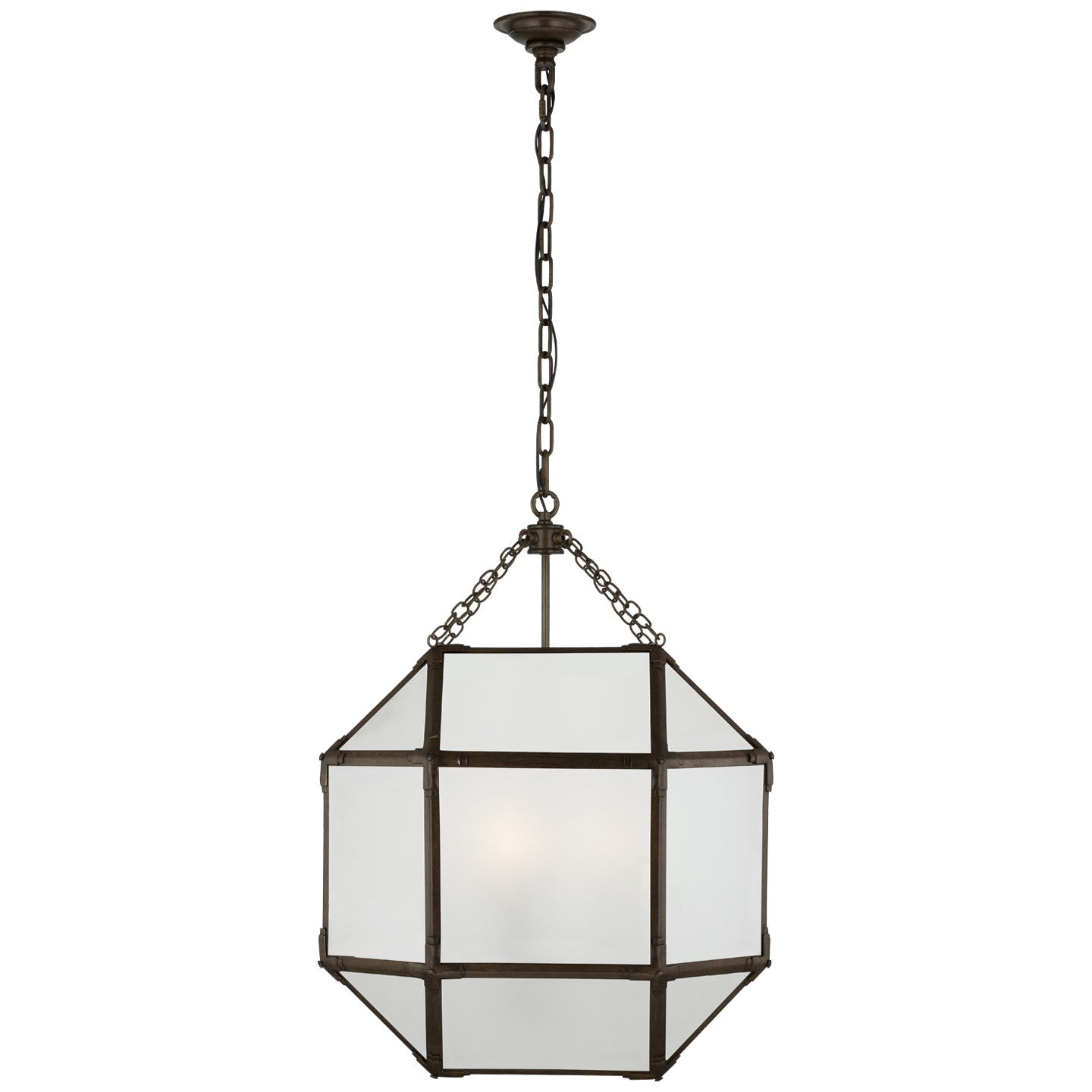 Visual Comfort Signature - SK 5009AZ-FG - Three Light Lantern - Morris - Antique Zinc