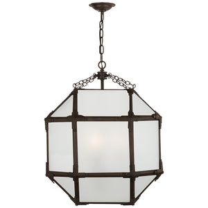 Visual Comfort Signature - SK 5009AZ-FG - Three Light Lantern - Morris - Antique Zinc