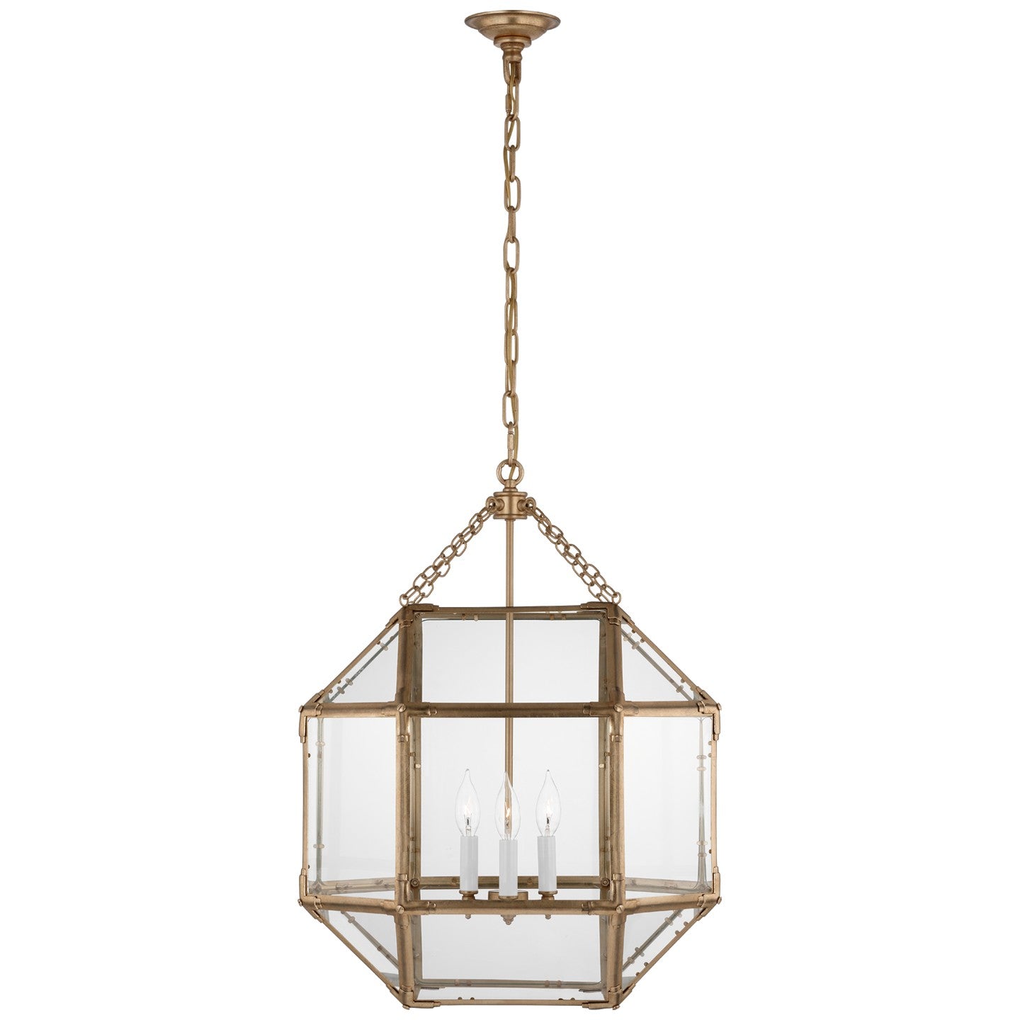 Visual Comfort Signature - SK 5009GI-CG - Three Light Lantern - Morris - Gilded Iron