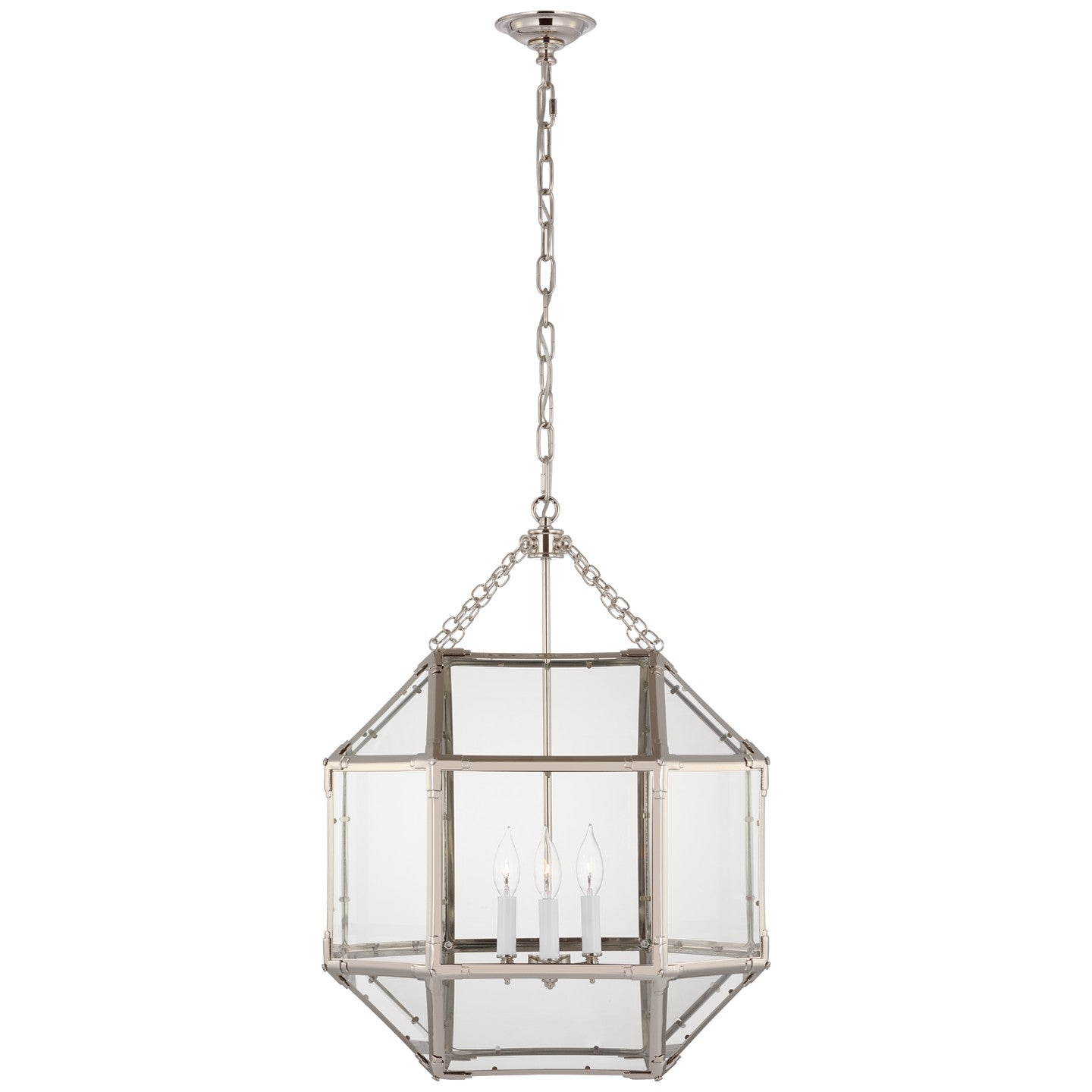 Visual Comfort Signature - SK 5009PN-CG - Three Light Lantern - Morris - Polished Nickel