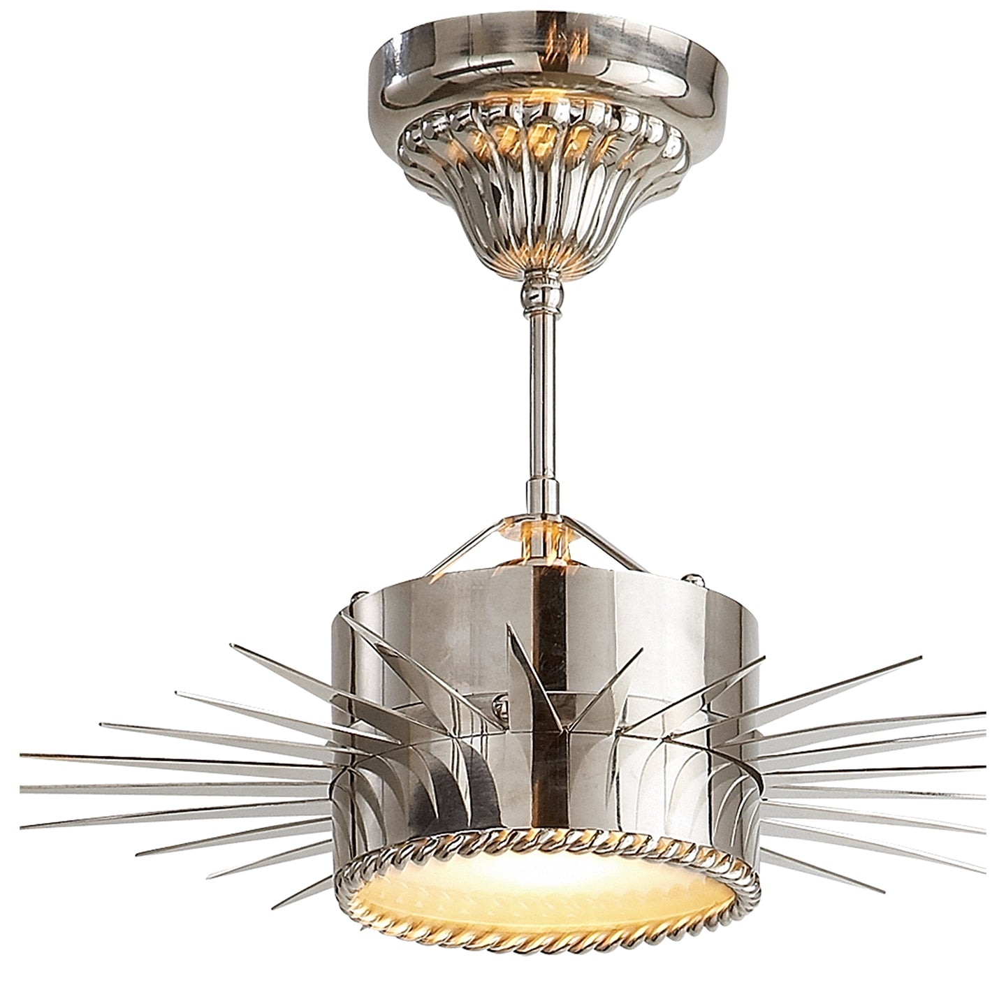 Visual Comfort Signature - SK 5200PN - One Light Semi Flush Mount - Soleil - Polished Nickel