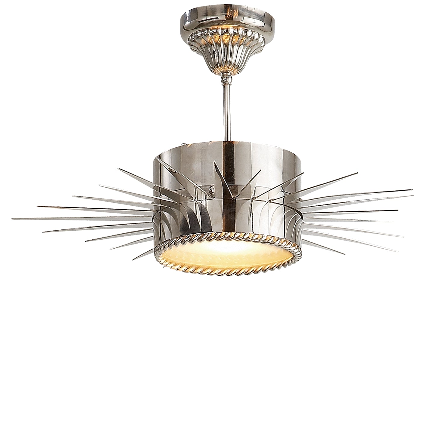 Visual Comfort Signature - SK 5201PN - One Light Semi Flush Mount - Soleil - Polished Nickel