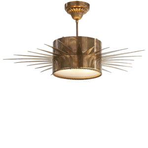 Visual Comfort Signature - SK 5202HAB - Two Light Semi Flush Mount - Soleil - Hand-Rubbed Antique Brass