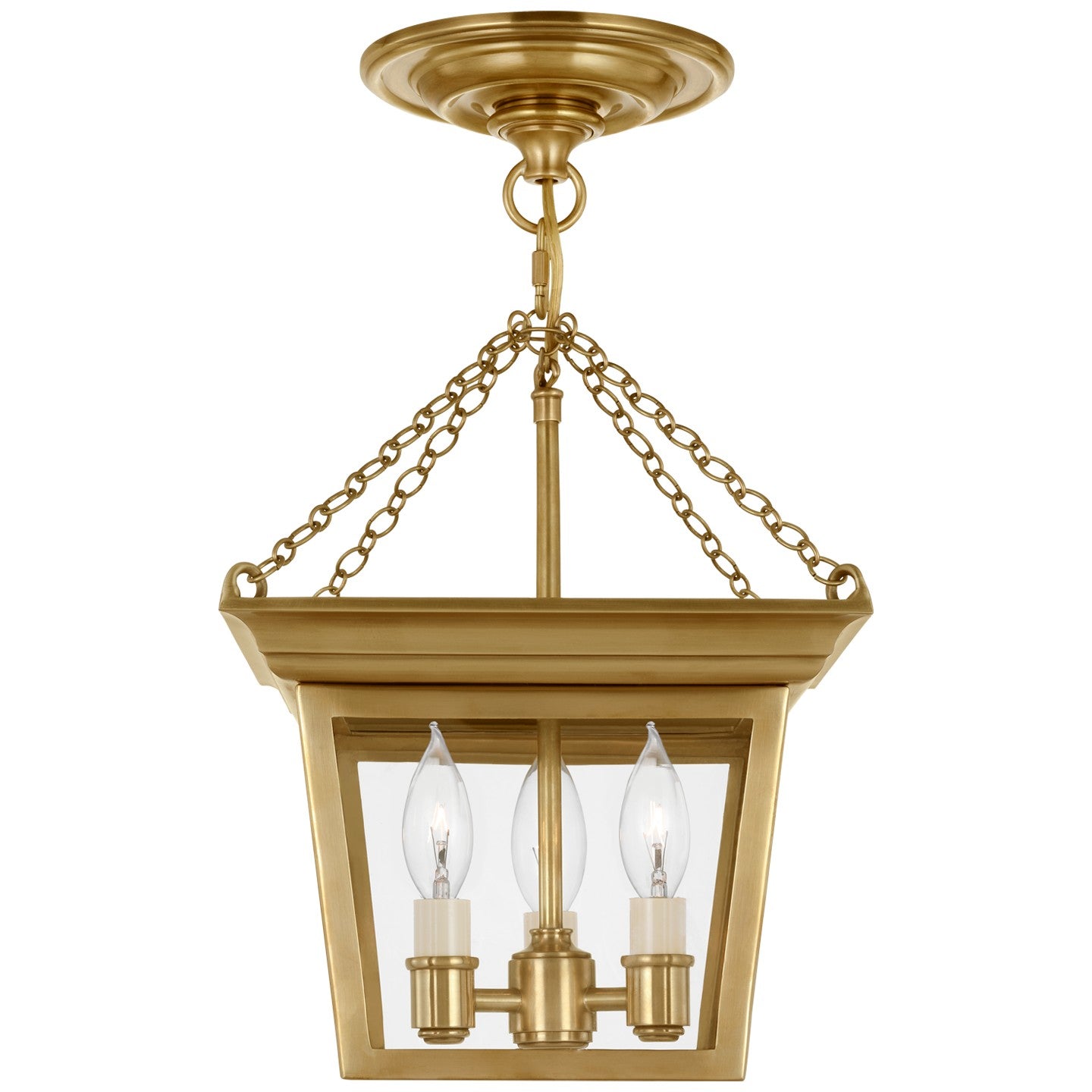 Visual Comfort Signature - SL 5870HAB - Three Light Semi-Flush Mount - Semi Flush Cornice - Hand-Rubbed Antique Brass