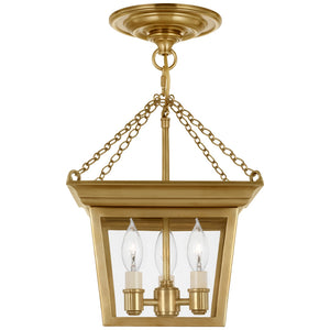 Visual Comfort Signature - SL 5870HAB - Three Light Semi-Flush Mount - Semi Flush Cornice - Hand-Rubbed Antique Brass