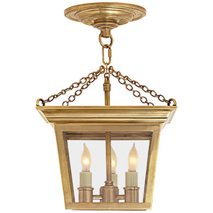 Visual Comfort Signature - SL 5870HAB - Three Light Semi-Flush Mount - Semi Flush Cornice - Hand-Rubbed Antique Brass