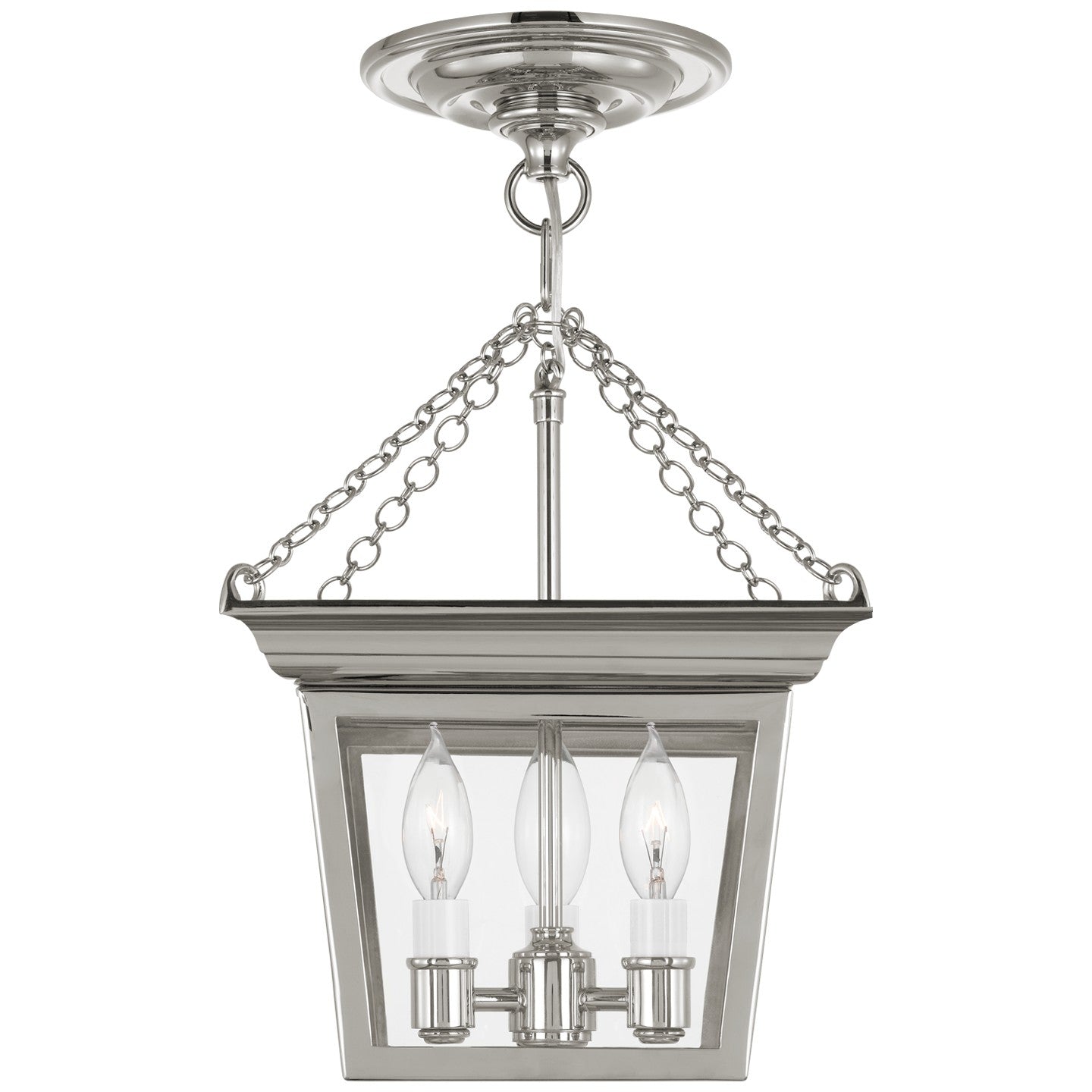 Visual Comfort Signature - SL 5870PN - Three Light Semi-Flush Mount - Semi Flush Cornice - Polished Nickel