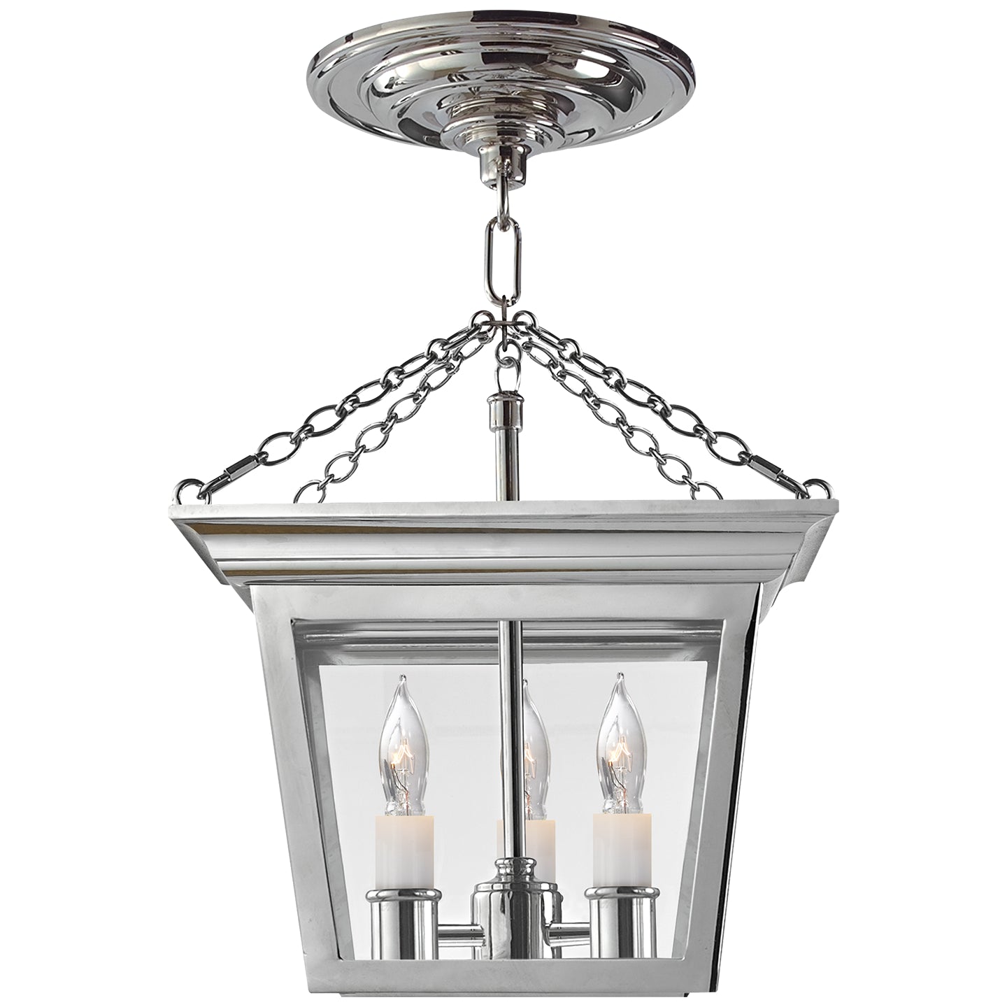 Visual Comfort Signature - SL 5870PN - Three Light Semi-Flush Mount - Semi Flush Cornice - Polished Nickel