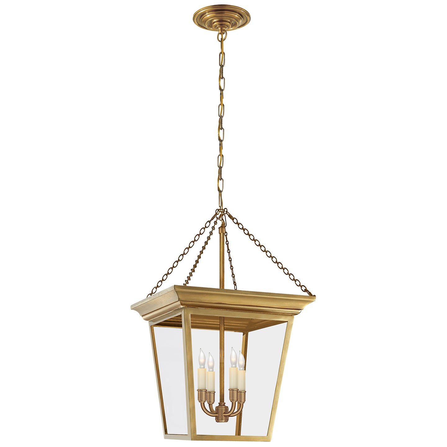 Visual Comfort Signature - SL 5871HAB - Four Light Lantern - Cornice - Hand-Rubbed Antique Brass