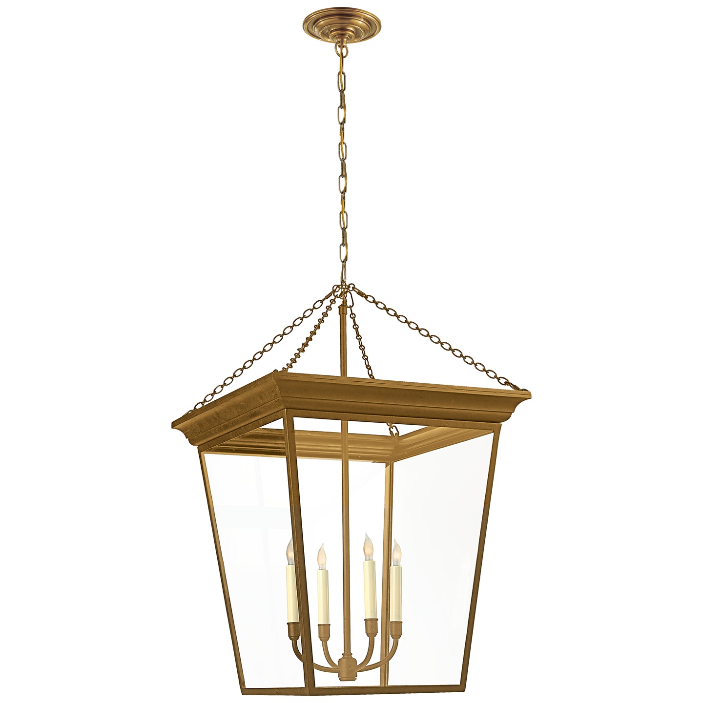 Visual Comfort Signature - SL 5872HAB - Four Light Lantern - Cornice - Hand-Rubbed Antique Brass