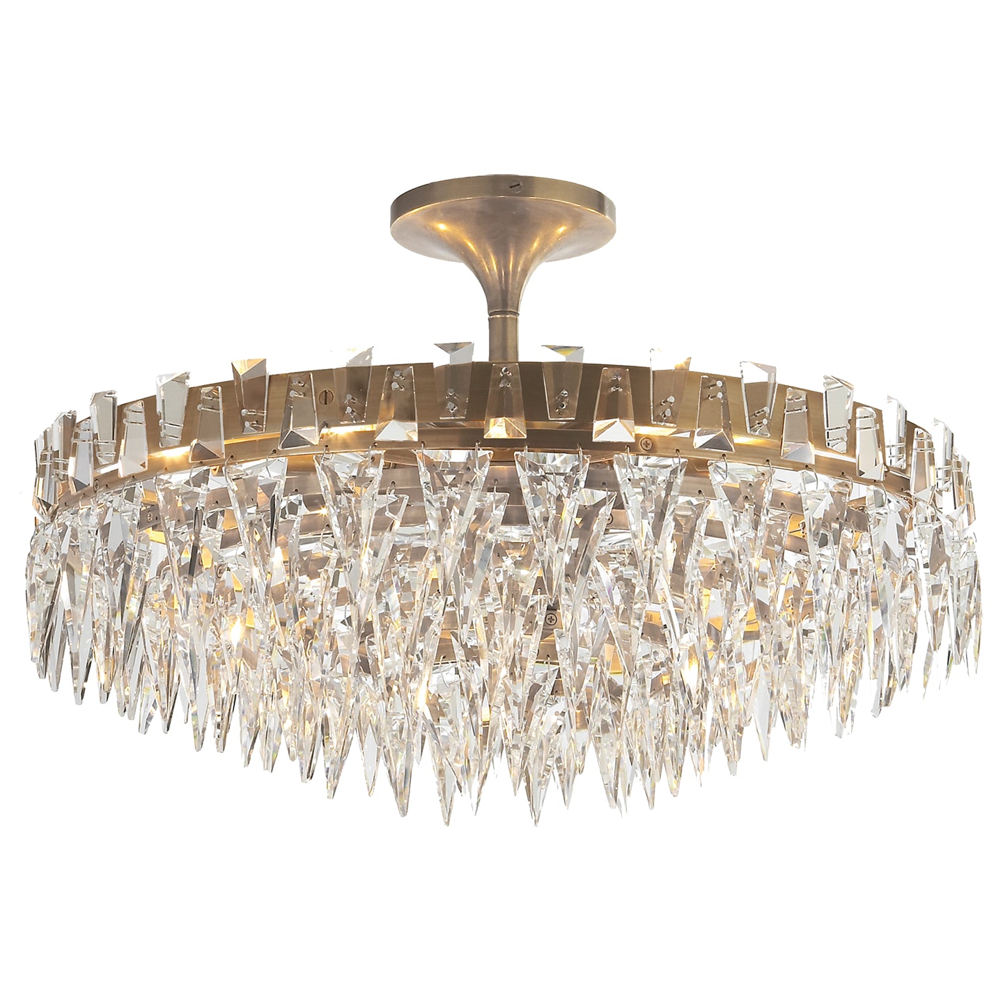 Visual Comfort Signature - SN 4001HAB - Ten Light Flush Mount - Trillion - Hand-Rubbed Antique Brass