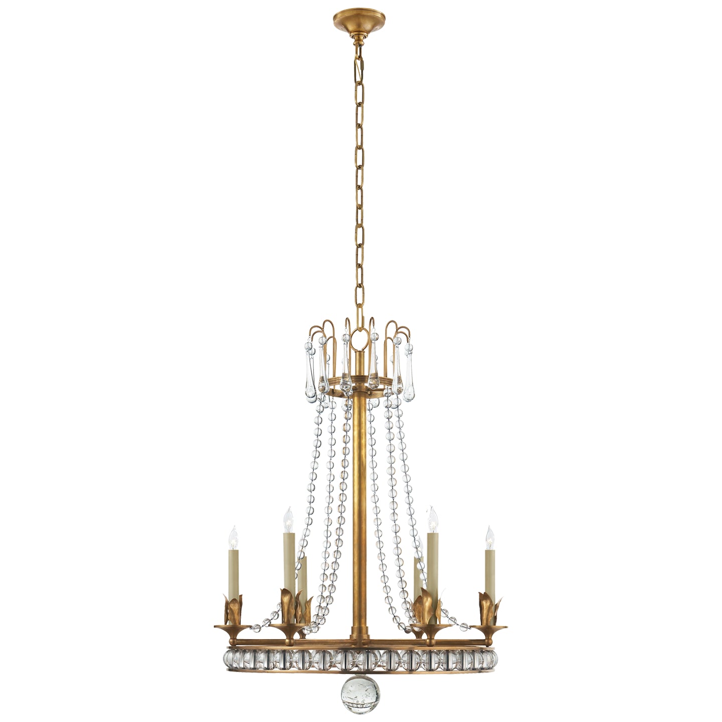 Visual Comfort Signature - SN 5107HAB - Six Light Chandelier - Regency - Hand-Rubbed Antique Brass