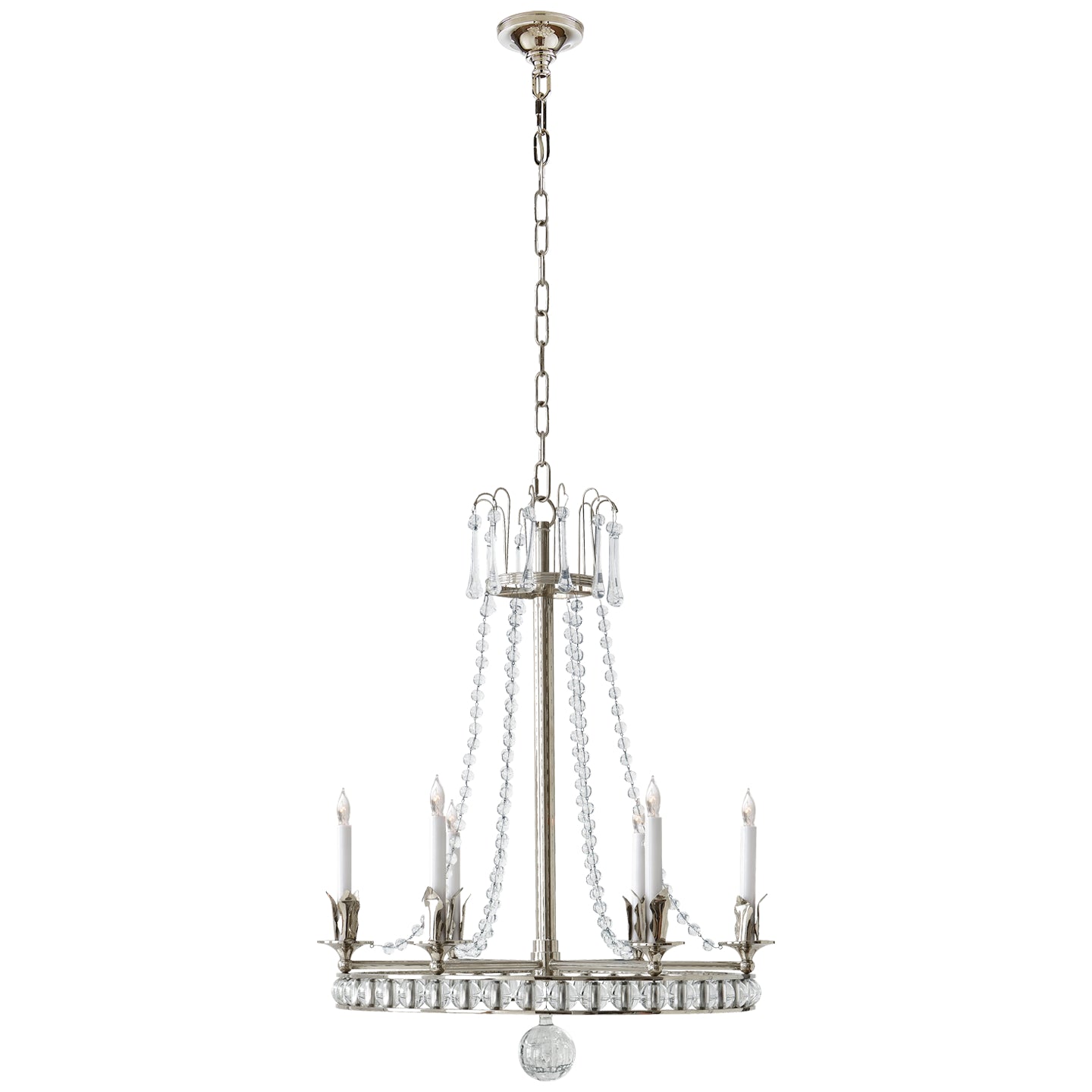 Visual Comfort Signature - SN 5107PN - Six Light Chandelier - Regency - Polished Nickel