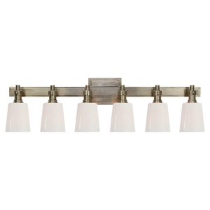 Visual Comfort Signature - TOB 2154AN-WG - Six Light Linear Bath Sconce - Bryant Bath - Antique Nickel