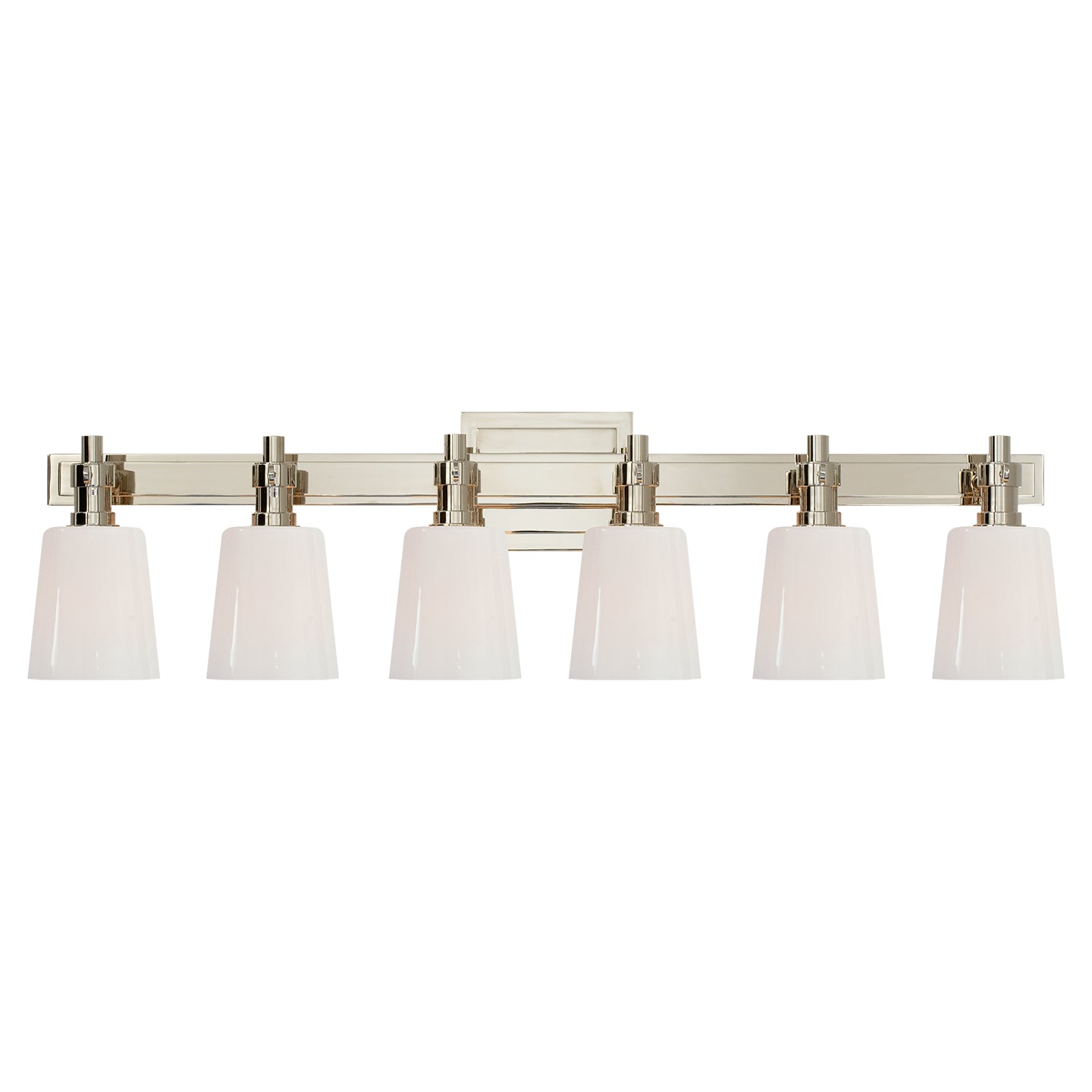 Visual Comfort Signature - TOB 2154PN-WG - Six Light Linear Bath Sconce - Bryant Bath - Polished Nickel