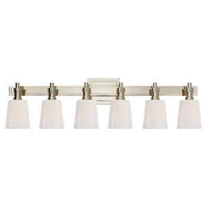 Visual Comfort Signature - TOB 2154PN-WG - Six Light Linear Bath Sconce - Bryant Bath - Polished Nickel