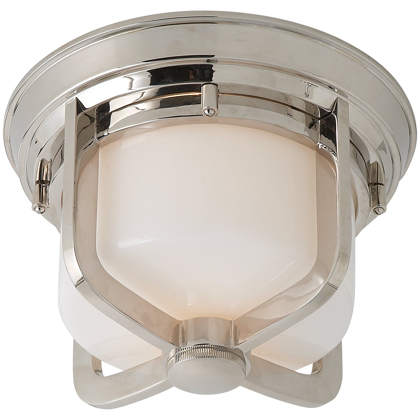 Visual Comfort Signature - TOB 4011PN-WG - One Light Flush Mount - Milton - Polished Nickel