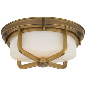 Visual Comfort Signature - TOB 4013HAB-WG - Two Light Flush Mount - Milton - Hand-Rubbed Antique Brass