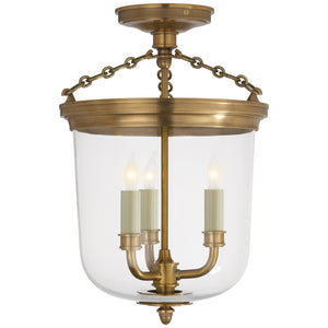 Visual Comfort Signature - TOB 4212HAB - Three Light Semi-Flush Mount - Merchant - Hand-Rubbed Antique Brass