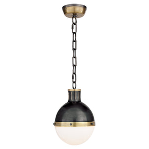 Visual Comfort Signature - TOB 5062BZ/HAB-WG - One Light Pendant - Hicks - Bronze with Antique Brass