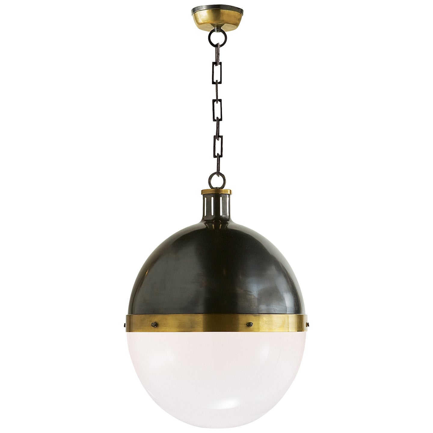 Visual Comfort Signature - TOB 5064BZ/HAB-WG - Two Light Pendant - Hicks - Bronze with Antique Brass