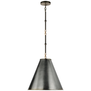 Visual Comfort Signature - TOB 5090BZ/HAB-BZ - One Light Pendant - Goodman - Bronze with Antique Brass