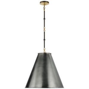 Visual Comfort Signature - TOB 5091BZ/HAB-BZ - One Light Pendant - Goodman - Bronze with Antique Brass