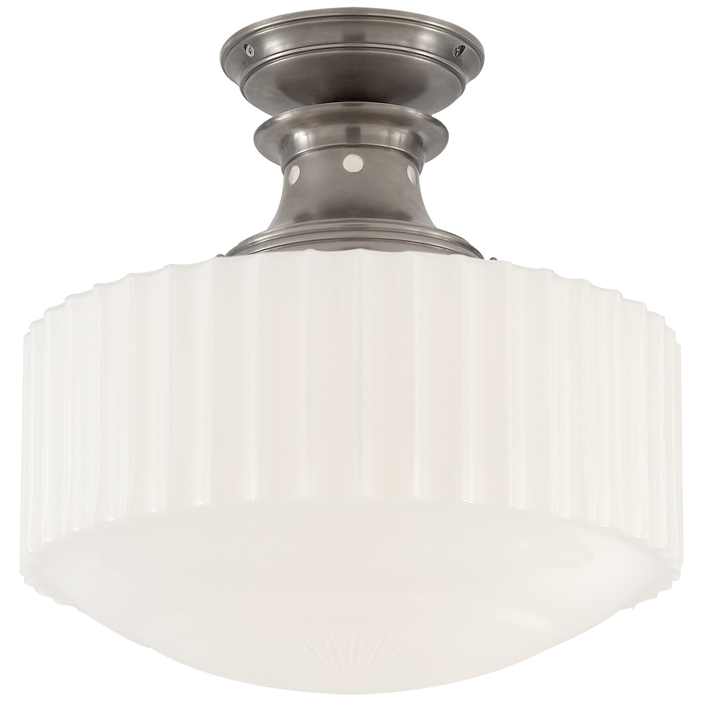 Visual Comfort Signature - TOB 5150AN-WG - One Light Flush Mount - Milton Road - Antique Nickel