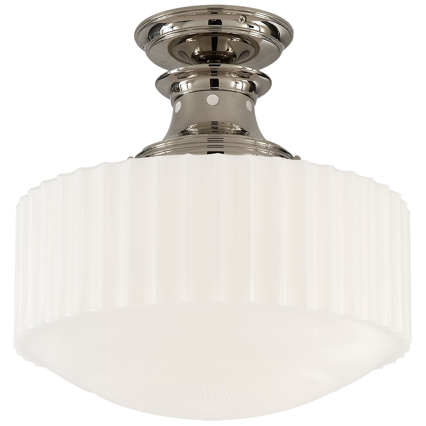 Visual Comfort Signature - TOB 5150PN-WG - One Light Flush Mount - Milton Road - Polished Nickel