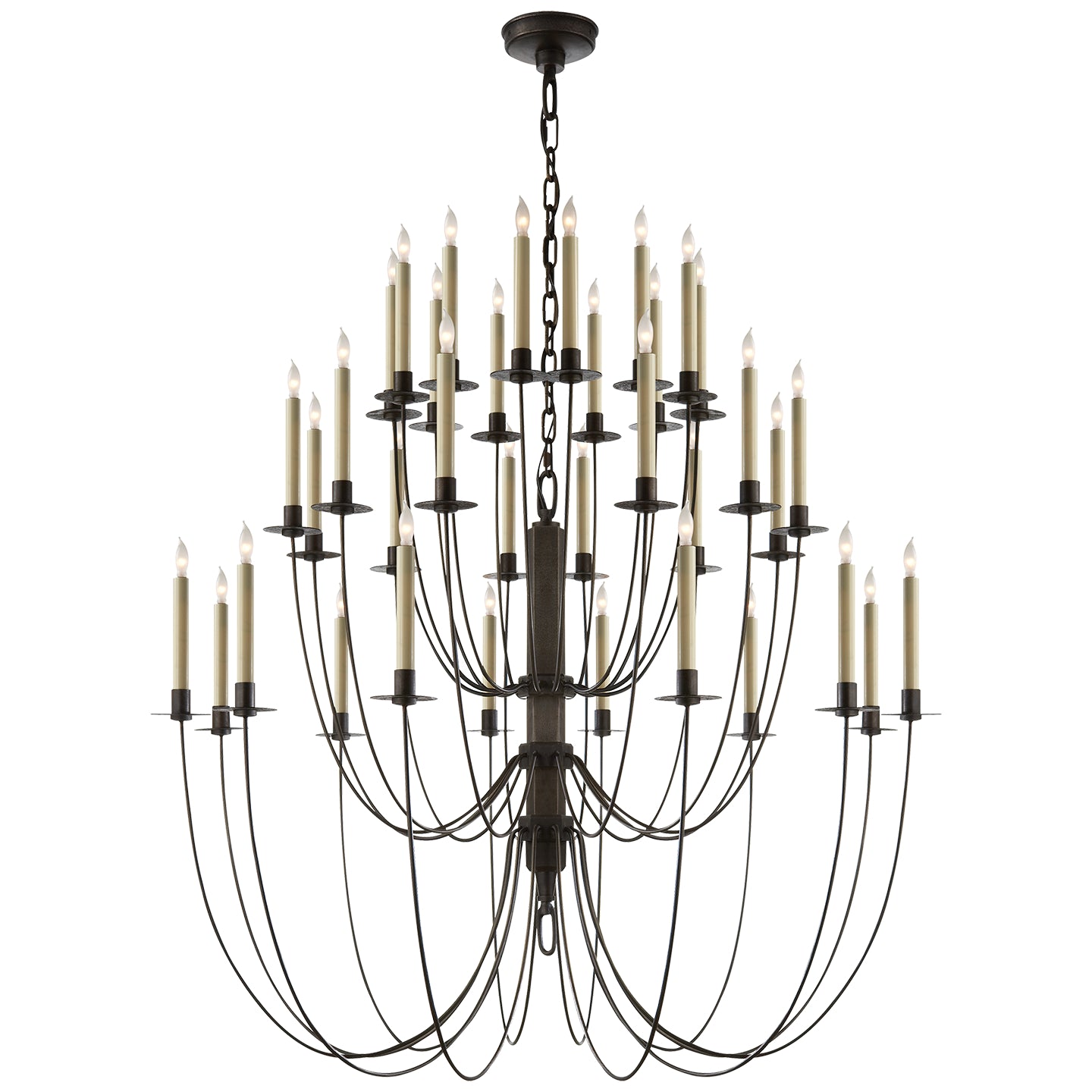 Visual Comfort Signature - TOB 5206AI - 36 Light Chandelier - Erika - Aged Iron