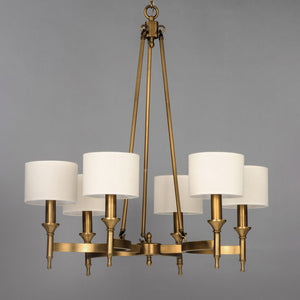 Maxim - 22375OMNAB - Six Light Chandelier - Fairmont - Natural Aged Brass