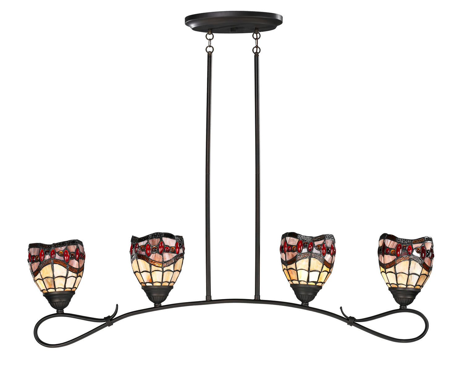 Dale Tiffany - TH12427 - Four Light Island Pendant - Fall River - Dark Bronze