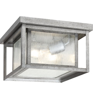 Generation Lighting. - 78027-57 - Two Light Outdoor Flush Mount - Hunnington - Weathered Pewter