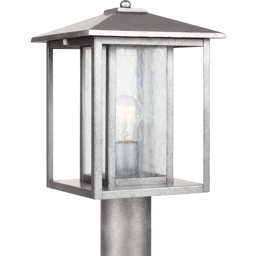 Generation Lighting. - 82027-57 - One Light Outdoor Post Lantern - Hunnington - Weathered Pewter