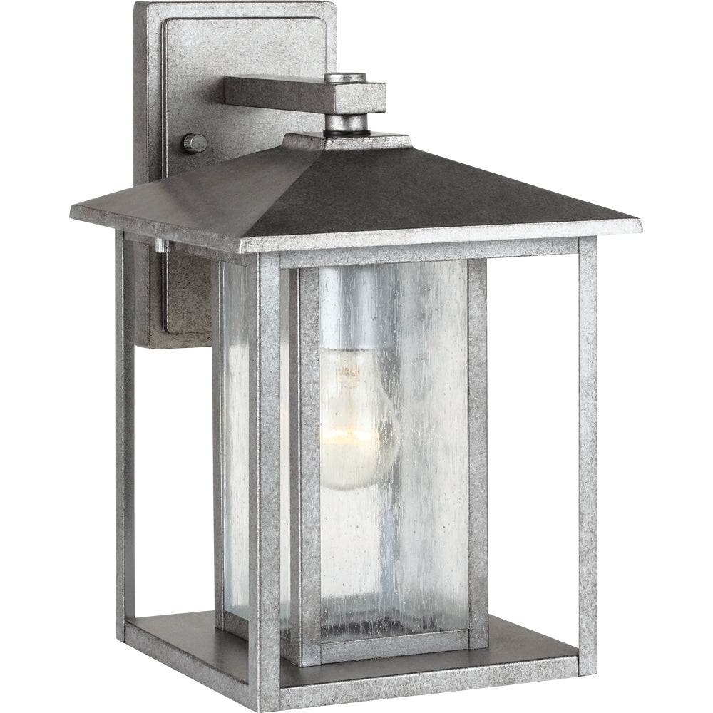 Generation Lighting. - 88027-57 - One Light Outdoor Wall Lantern - Hunnington - Weathered Pewter