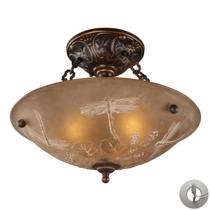 ELK Home - 08096-AGB-LA - Three Light Semi Flush Mount - Restoration - Golden Bronze