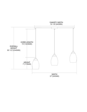 ELK Home - 10089/3L-RV - Three Light Pendant - Mini Vortex - Satin Nickel