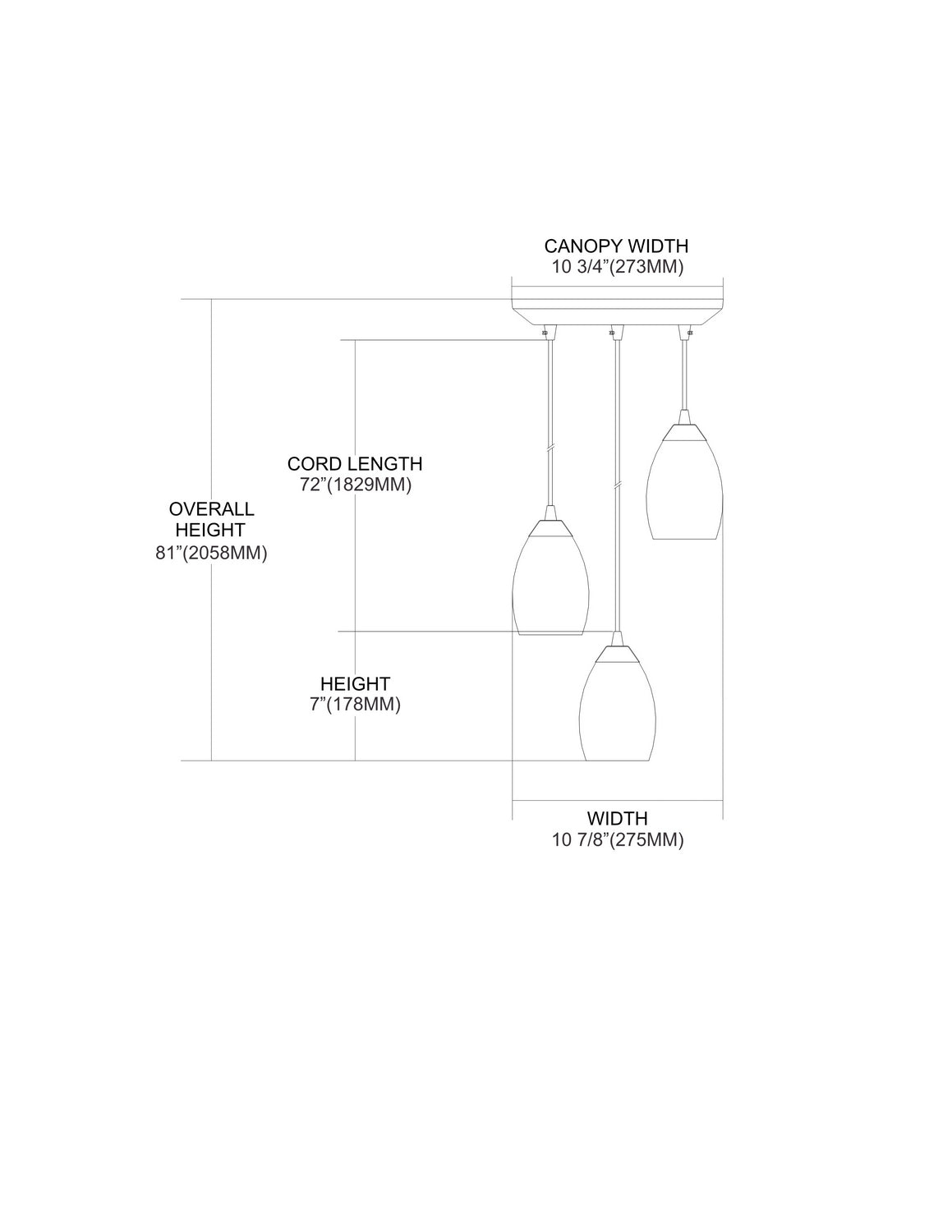 ELK Home - 10089/3RV - Three Light Pendant - Mini Vortex - Satin Nickel