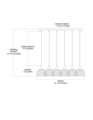 ELK Home - 10143/6RC-PB - Six Light Pendant - Cira - Satin Nickel