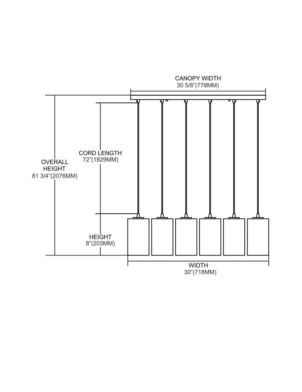 ELK Home - 10147/6RC - Six Light Pendant - Coletta - Satin Nickel