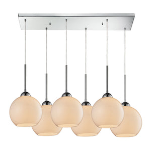 ELK Home - 10240/6RC-WH - Six Light Pendant - Cassandra - Polished Chrome