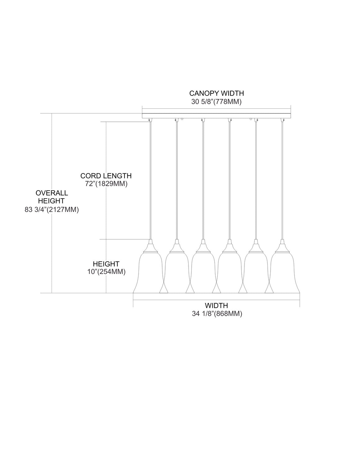 ELK Home - 31138/6RC - Six Light Pendant - Granite - Satin Nickel