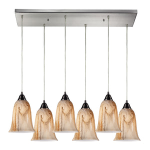 ELK Home - 31138/6RC - Six Light Pendant - Granite - Satin Nickel