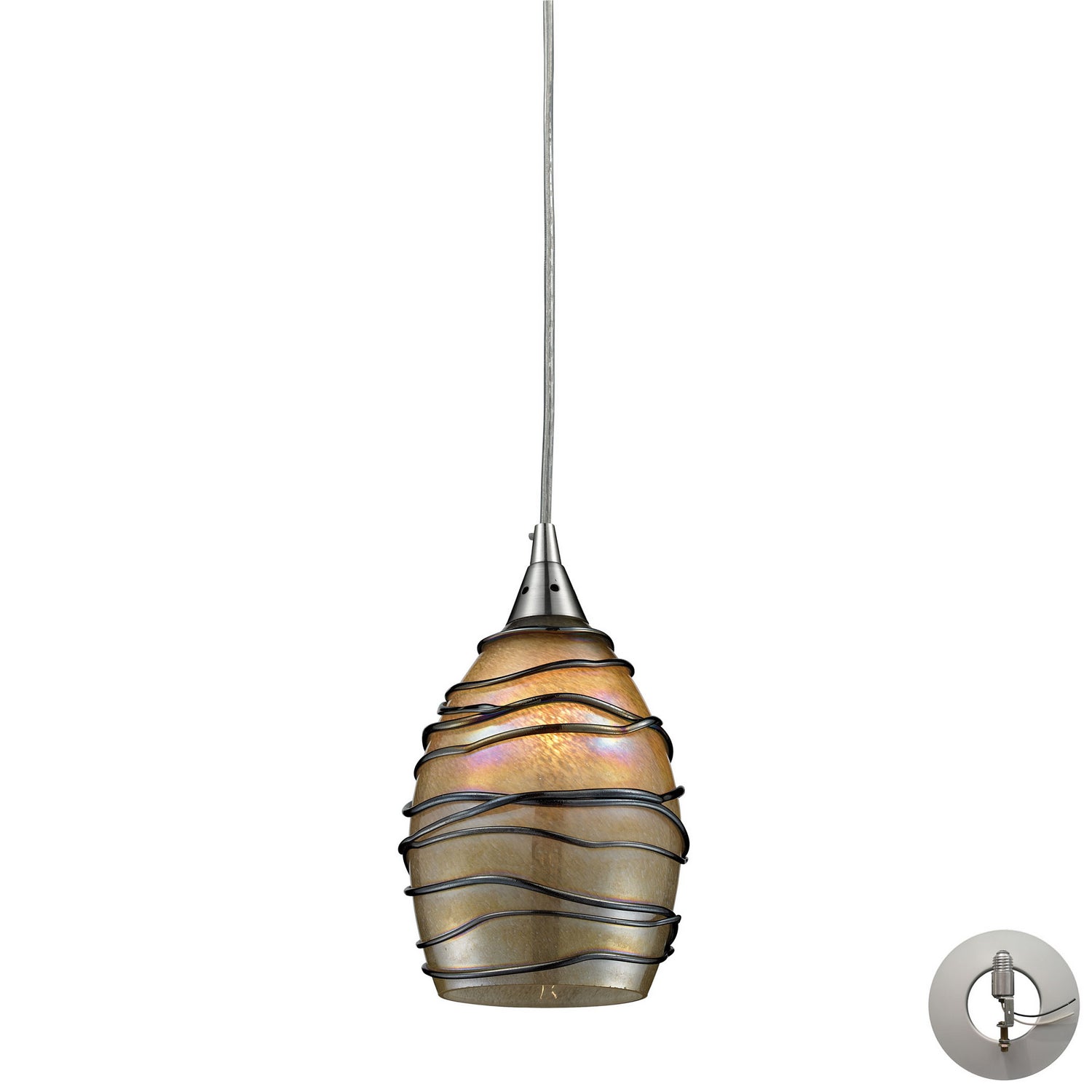 ELK Home - 31142/1-LA - One Light Mini Pendant - Vines - Satin Nickel