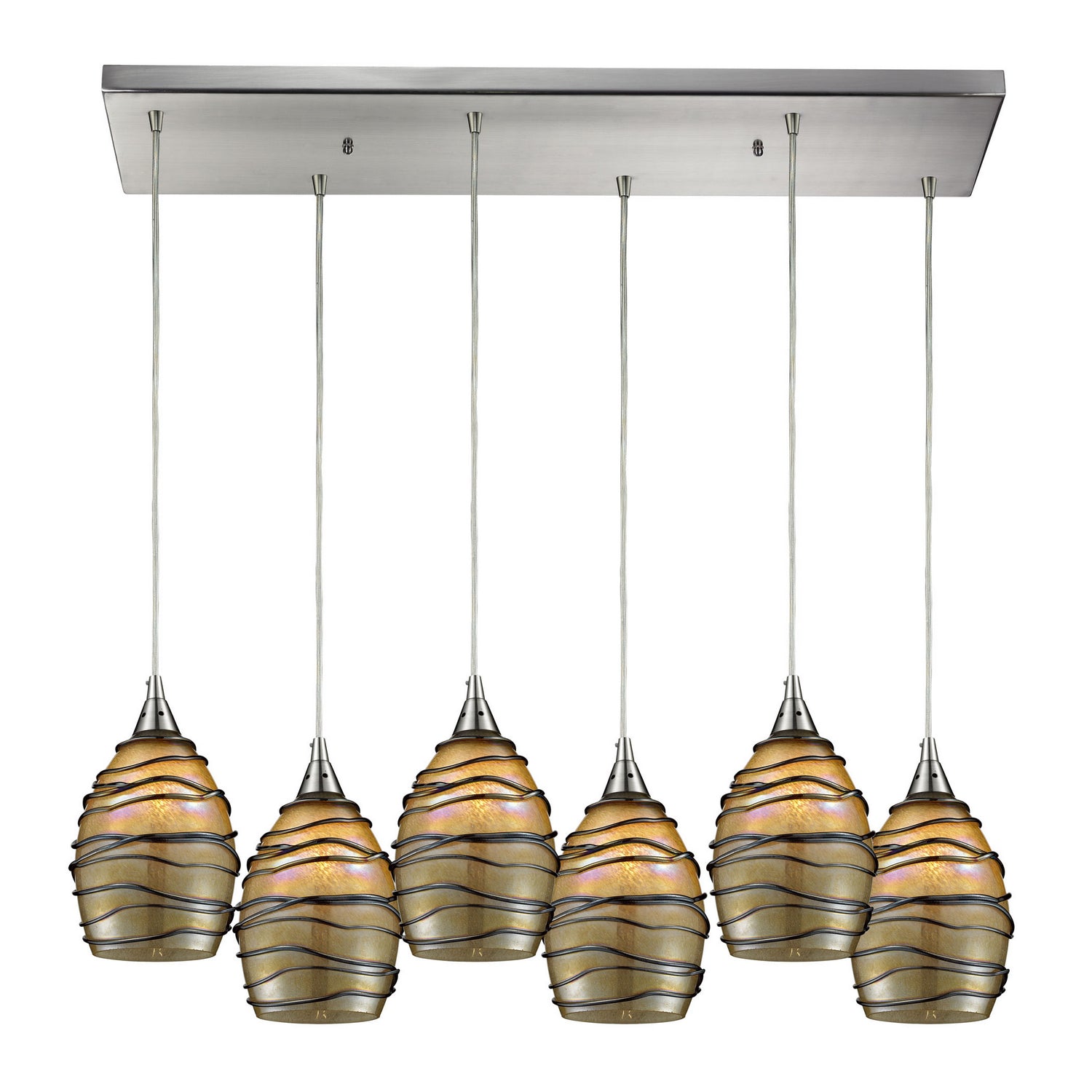 ELK Home - 31142/6RC - Six Light Pendant - Vines - Satin Nickel